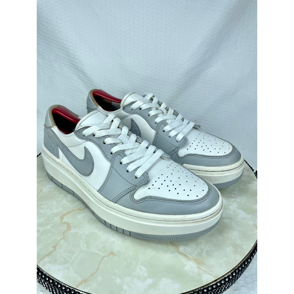 Air Jordan 1 Elevate Platform Sneakers Womens Size 9 Grey White Platform Shoes